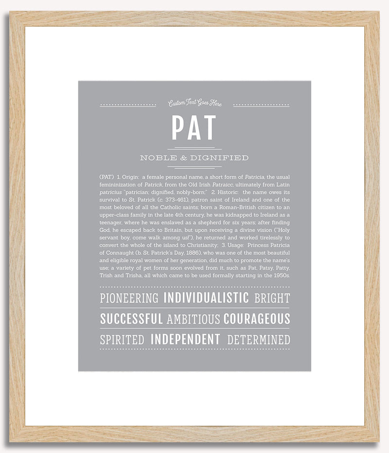 Pat (female) | Name Art Print