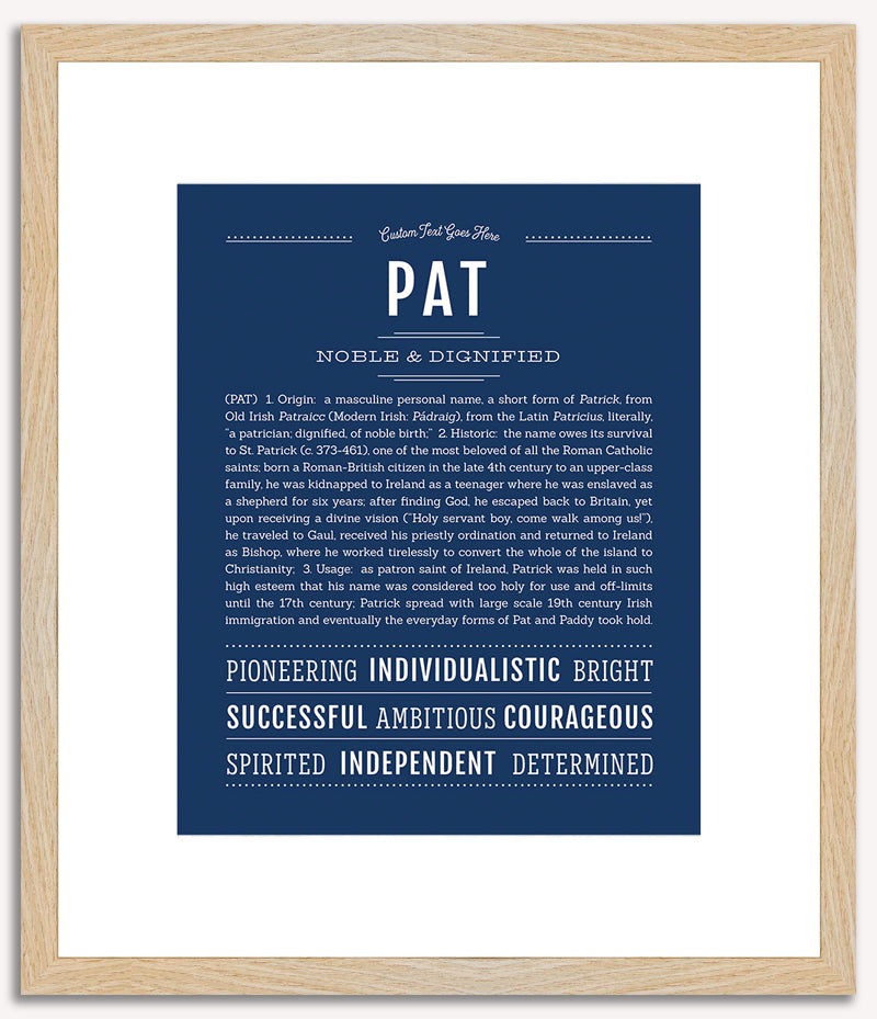 Pat (male) | Name Art Print