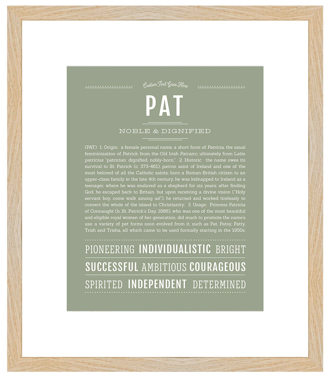 Pat (female) | Name Art Print