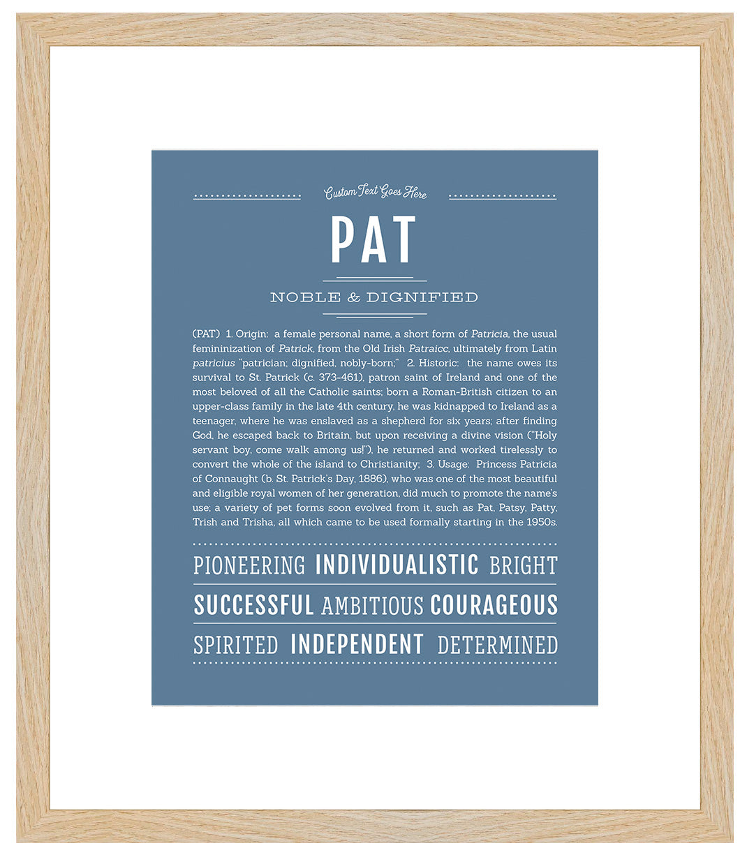 Pat (female) | Name Art Print