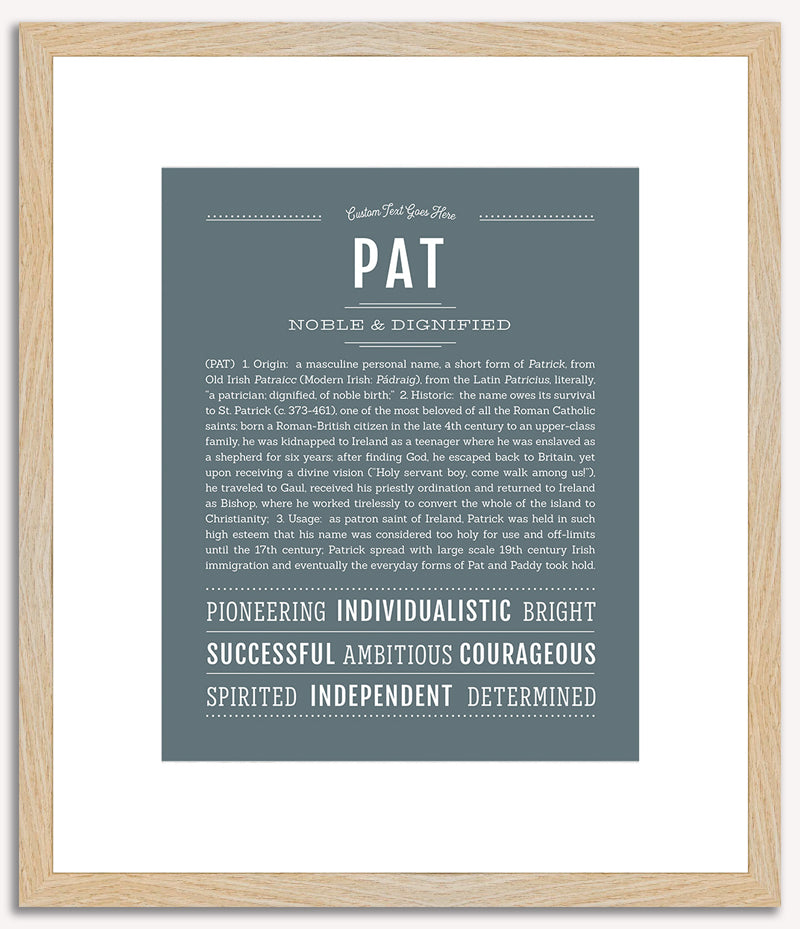 Pat (female) | Name Art Print