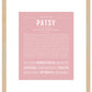 Patsy | Name Art Print