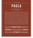 Paula Paula Personalized Name Meaning Art Prints – Name Stories