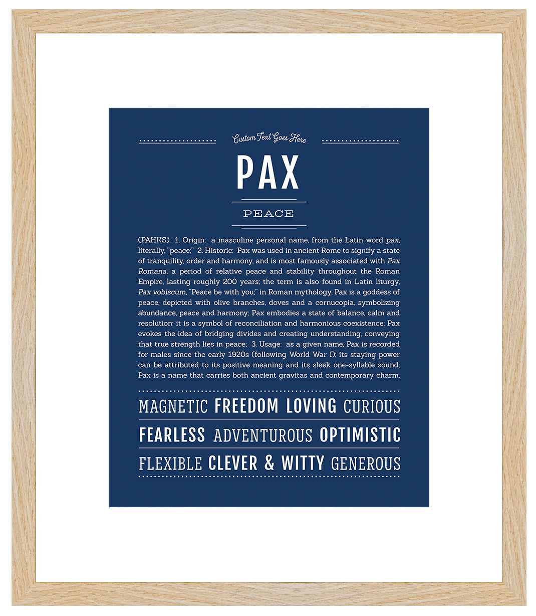 Pax Personalized Name Meaning Art Prints Name Stories Pax Personalized Name Meaning Art Prints Name Stories