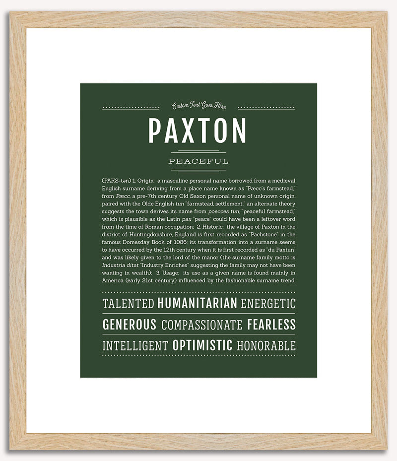 Paxton (male) | Name Art Print