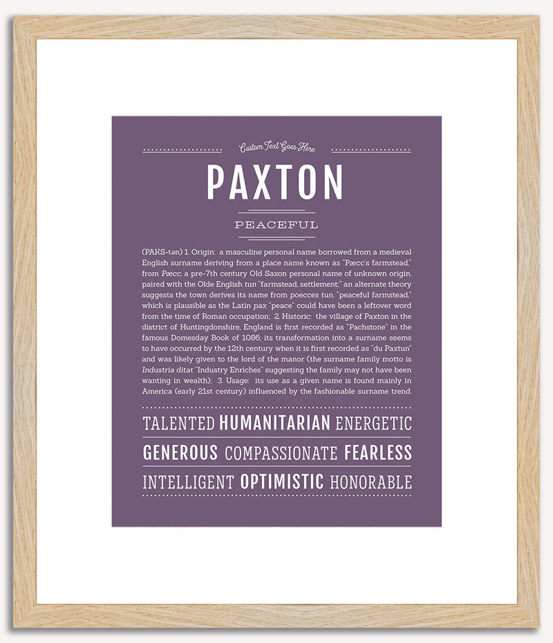 Paxton (male) | Name Art Print