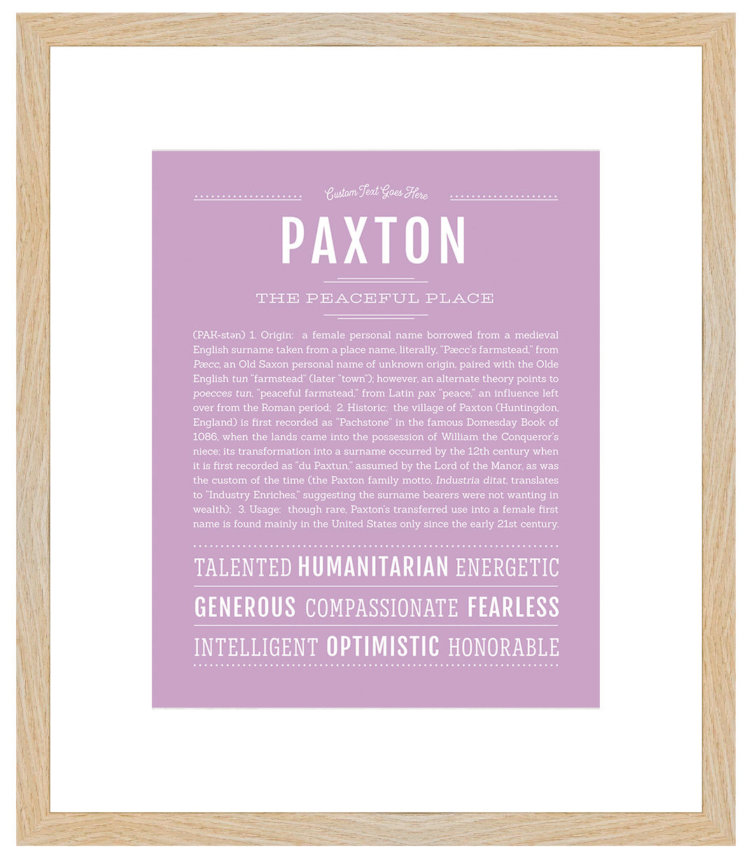 Paxton (female) | Name Art Print