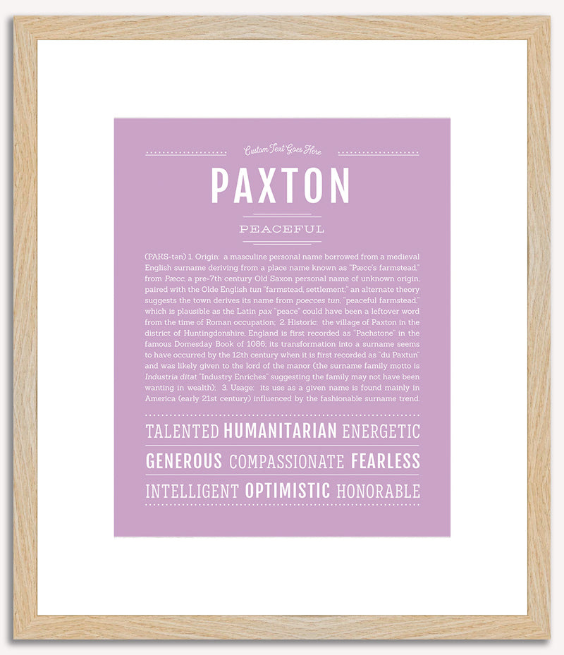 Paxton (male) | Name Art Print