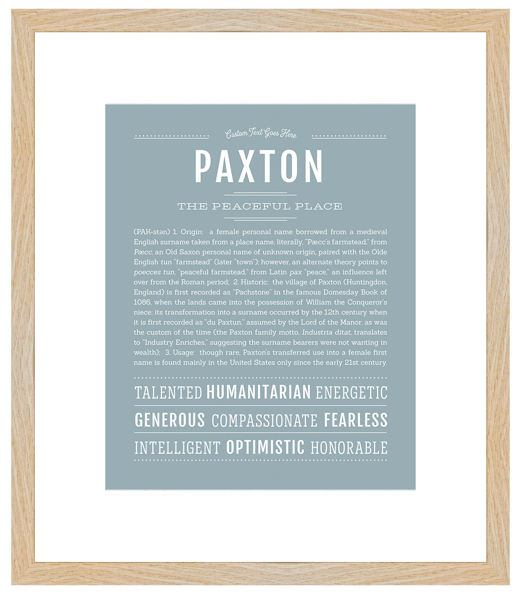 Paxton (female) | Name Art Print