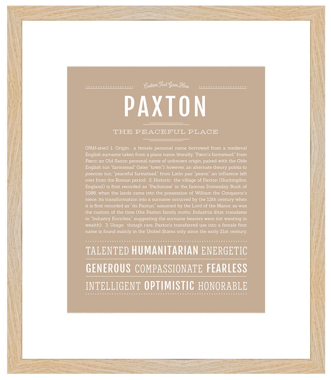 Paxton (female) | Name Art Print