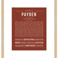 Payden (female) | Name Art Print