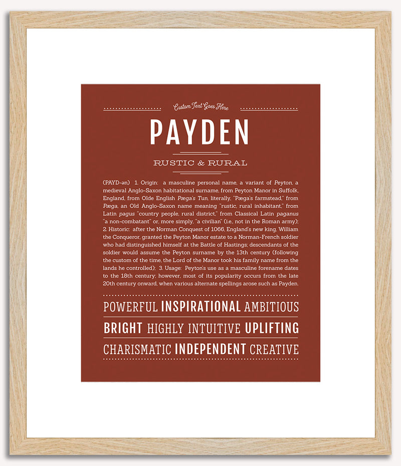 Payden (male) | Name Art Print