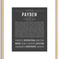 Payden (female) | Name Art Print