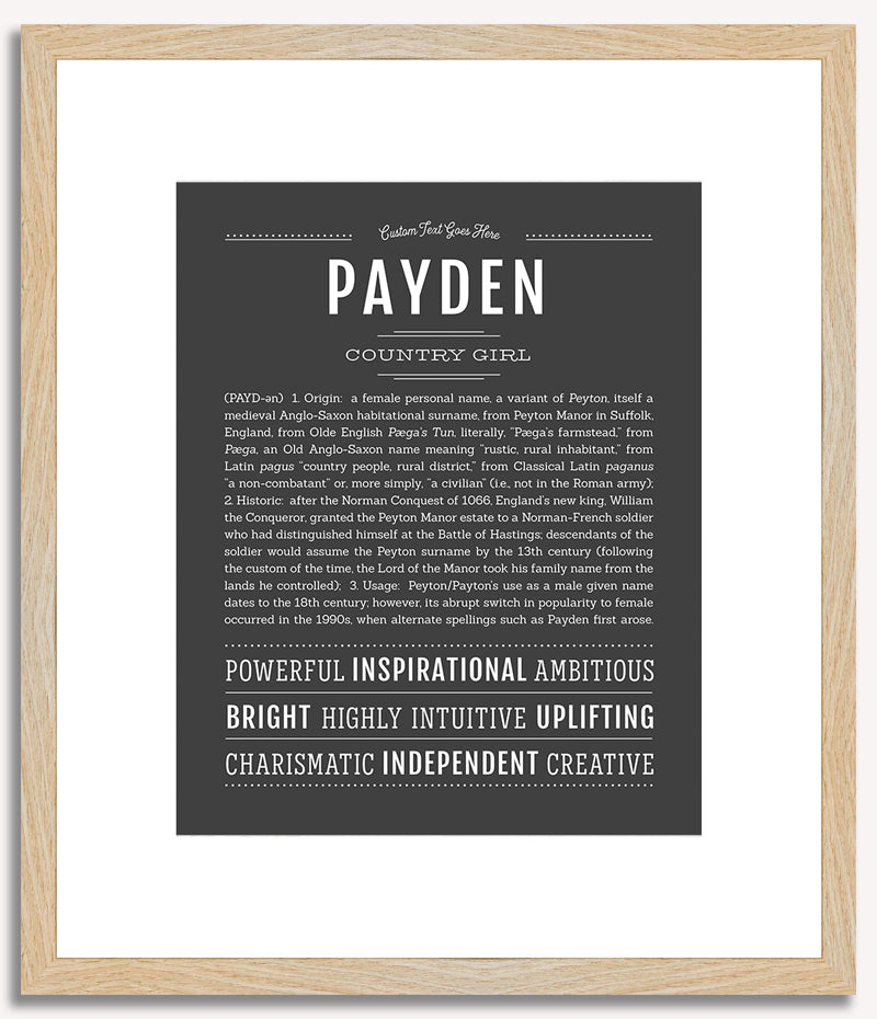 Payden (female) | Name Art Print