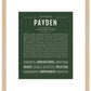 Payden (female) | Name Art Print