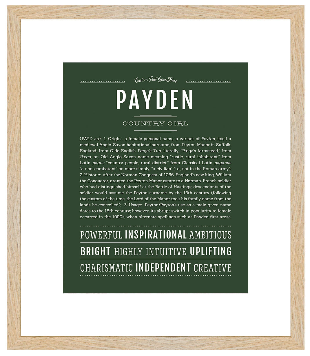 Payden (female) | Name Art Print