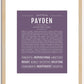 Payden (female) | Name Art Print