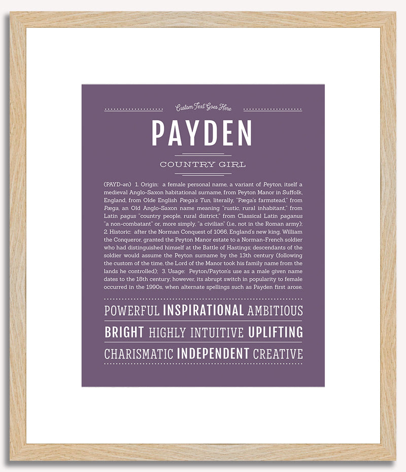 Payden (female) | Name Art Print