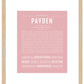 Payden (female) | Name Art Print