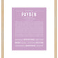 Payden (female) | Name Art Print