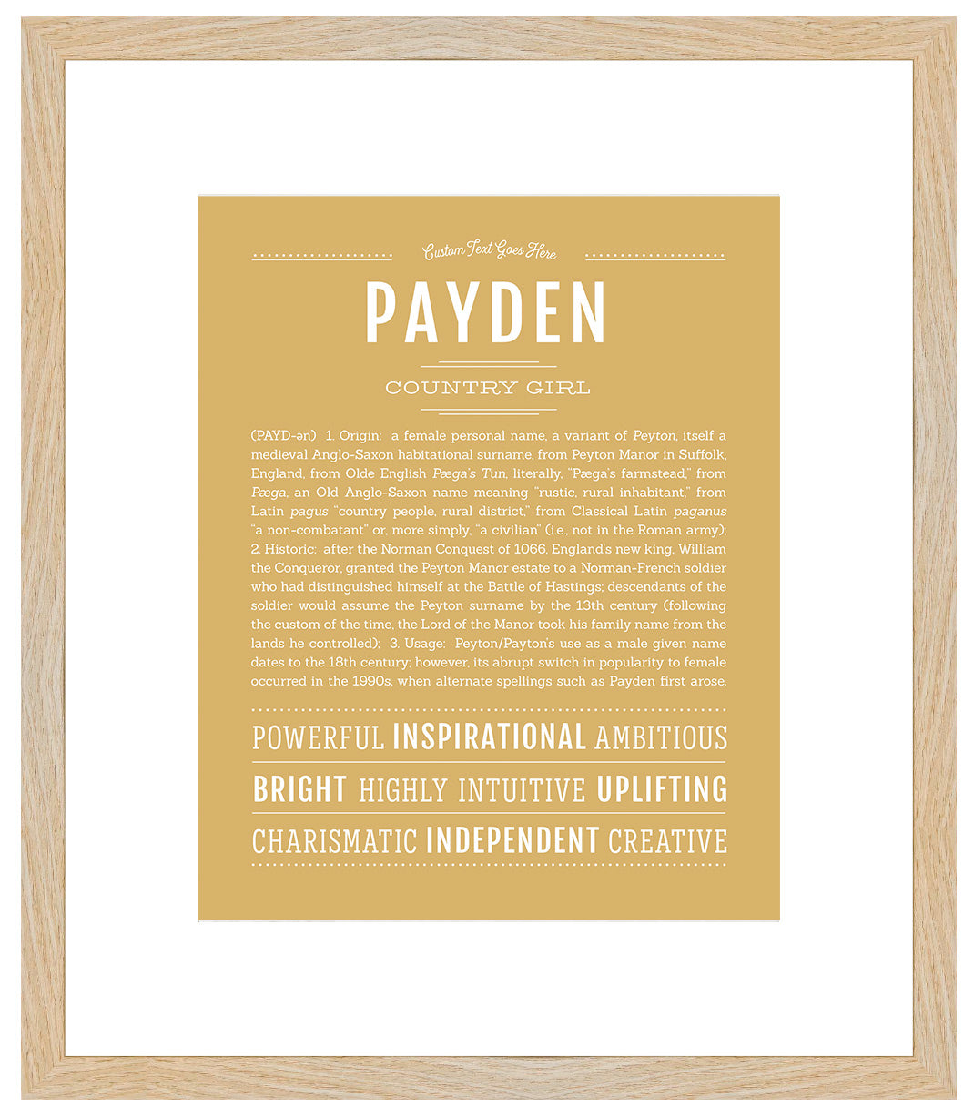 Payden (female) | Name Art Print