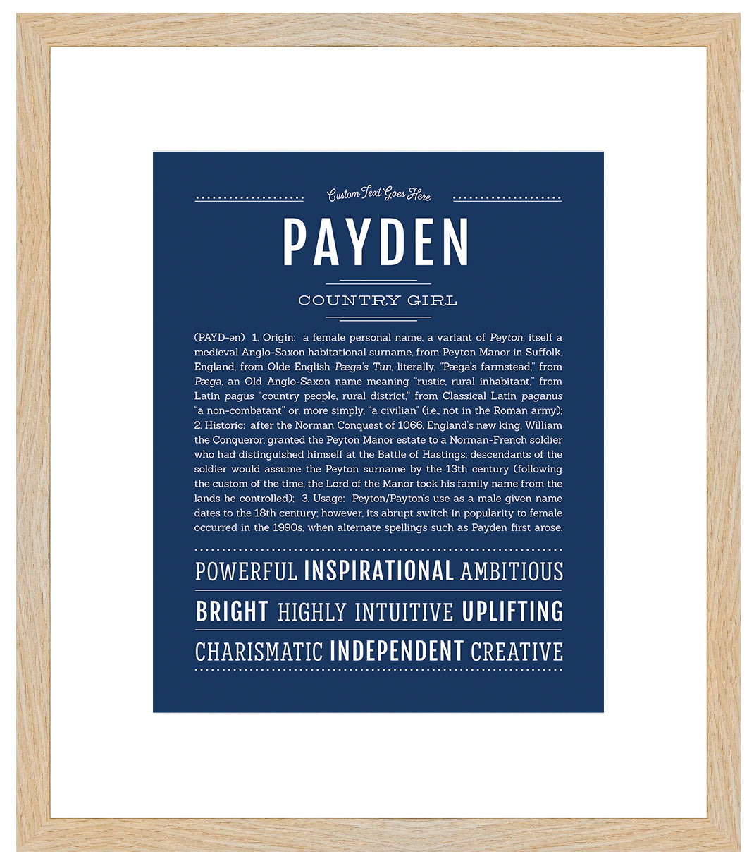 Payden (female) | Name Art Print