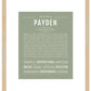 Payden (female) | Name Art Print