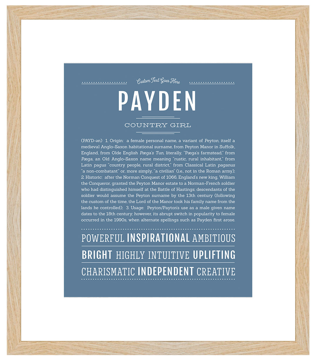 Payden (female) | Name Art Print