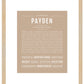 Payden (female) | Name Art Print