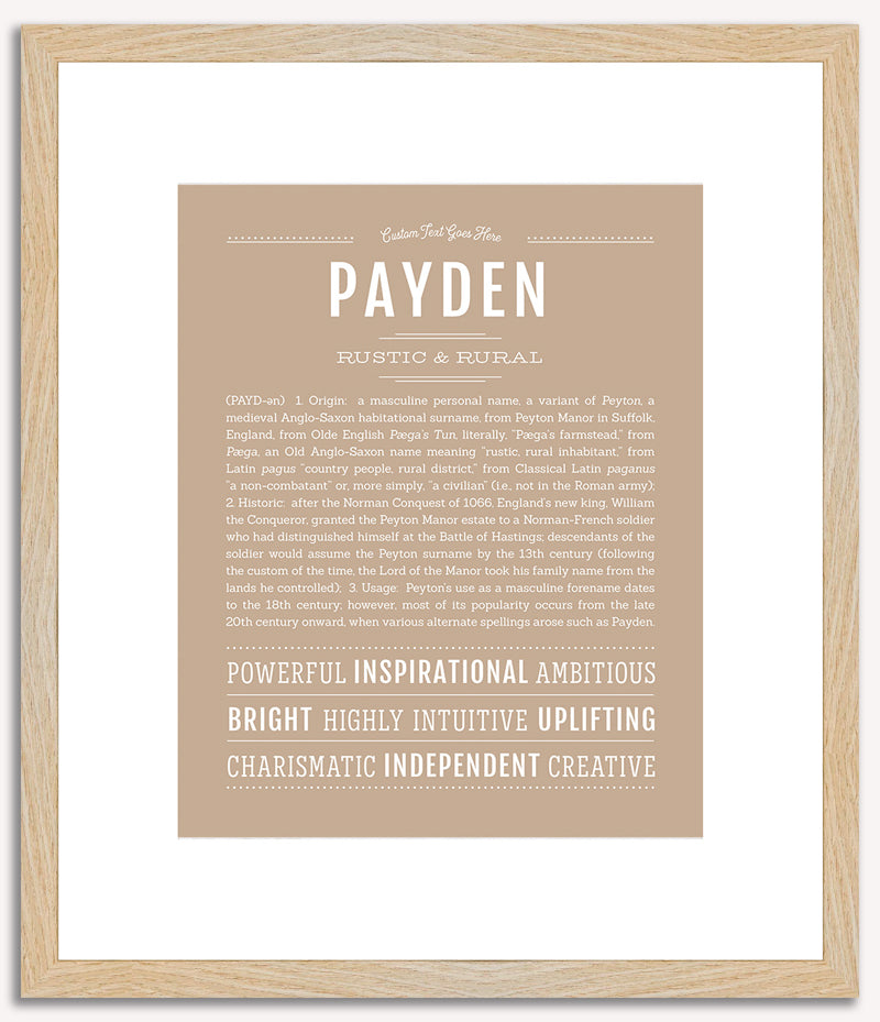 Payden (male) | Name Art Print