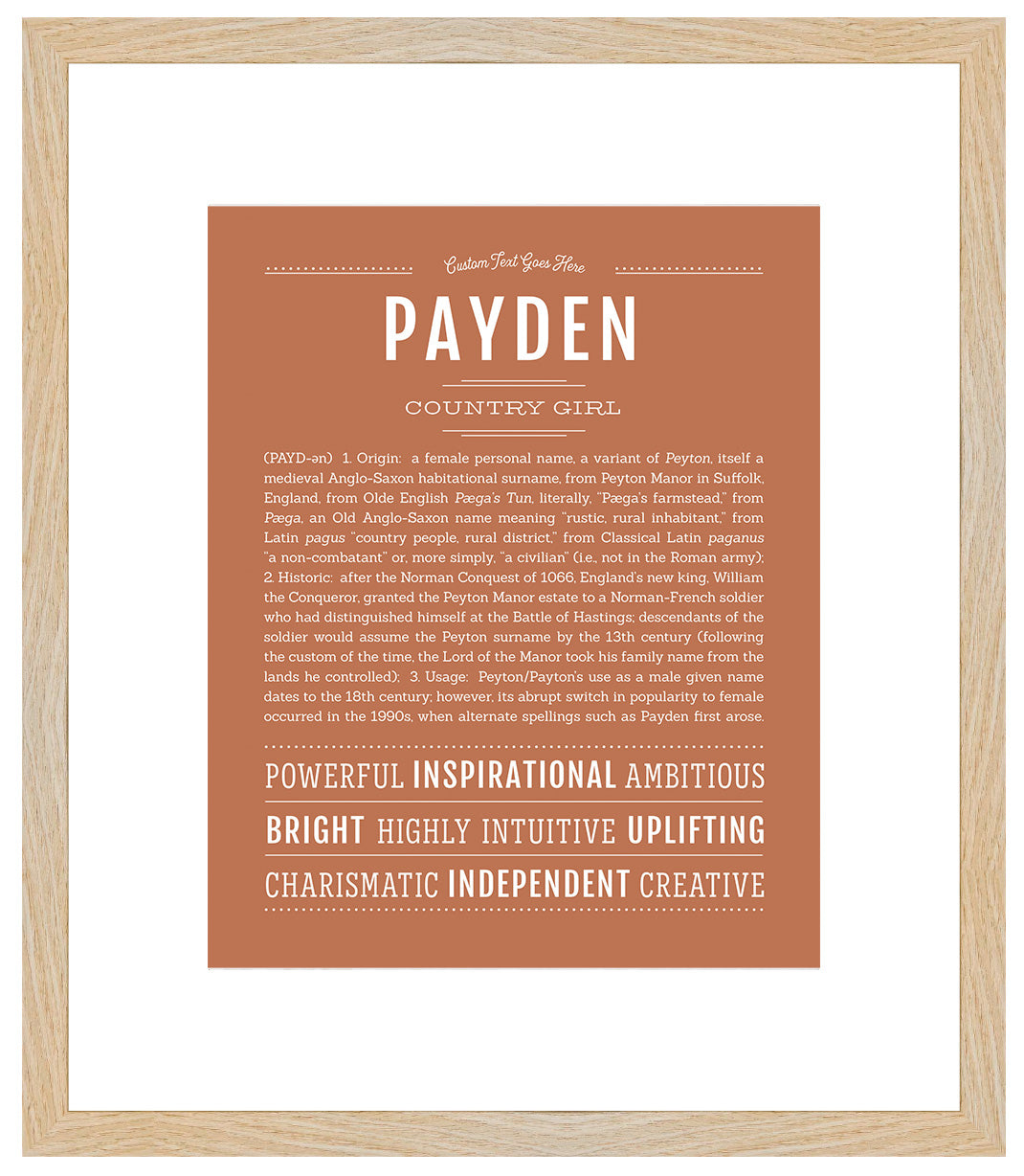 Payden (male) | Name Art Print