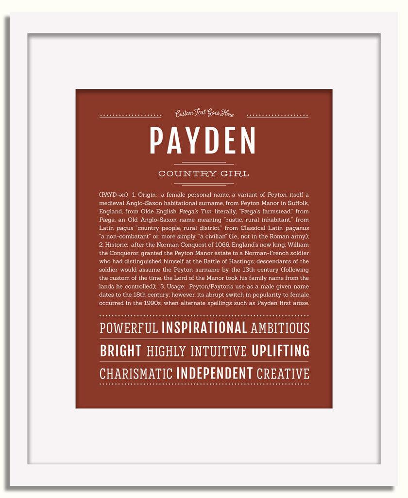 potheen meaning Payden Personalized Name Meaning Art Prints – Name Stories