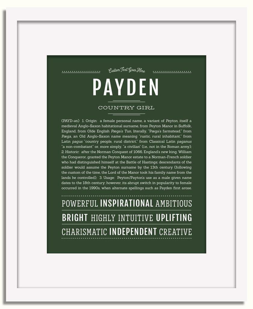 potheen meaning Payden Personalized Name Meaning Art Prints – Name Stories