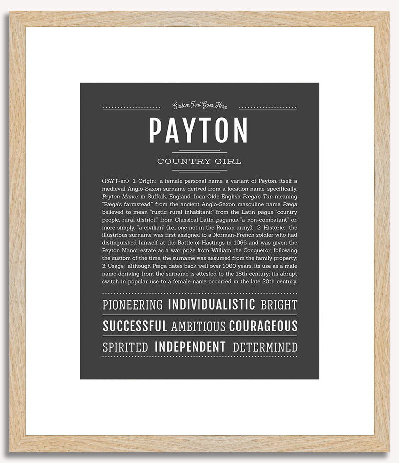 Payton (female) | Name Art Print