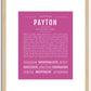 Payton (female) | Name Art Print