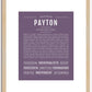 Payton (female) | Name Art Print