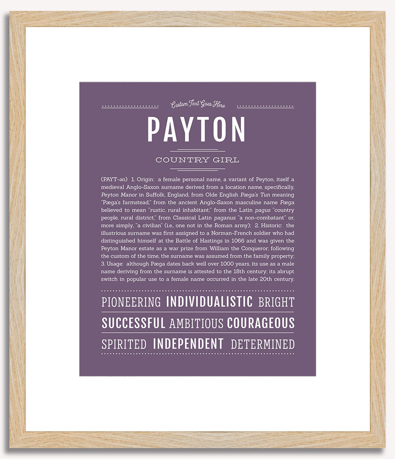 Payton (female) | Name Art Print