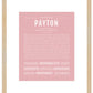 Payton (female) | Name Art Print