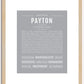 Payton (female) | Name Art Print