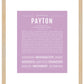 Payton (female) | Name Art Print