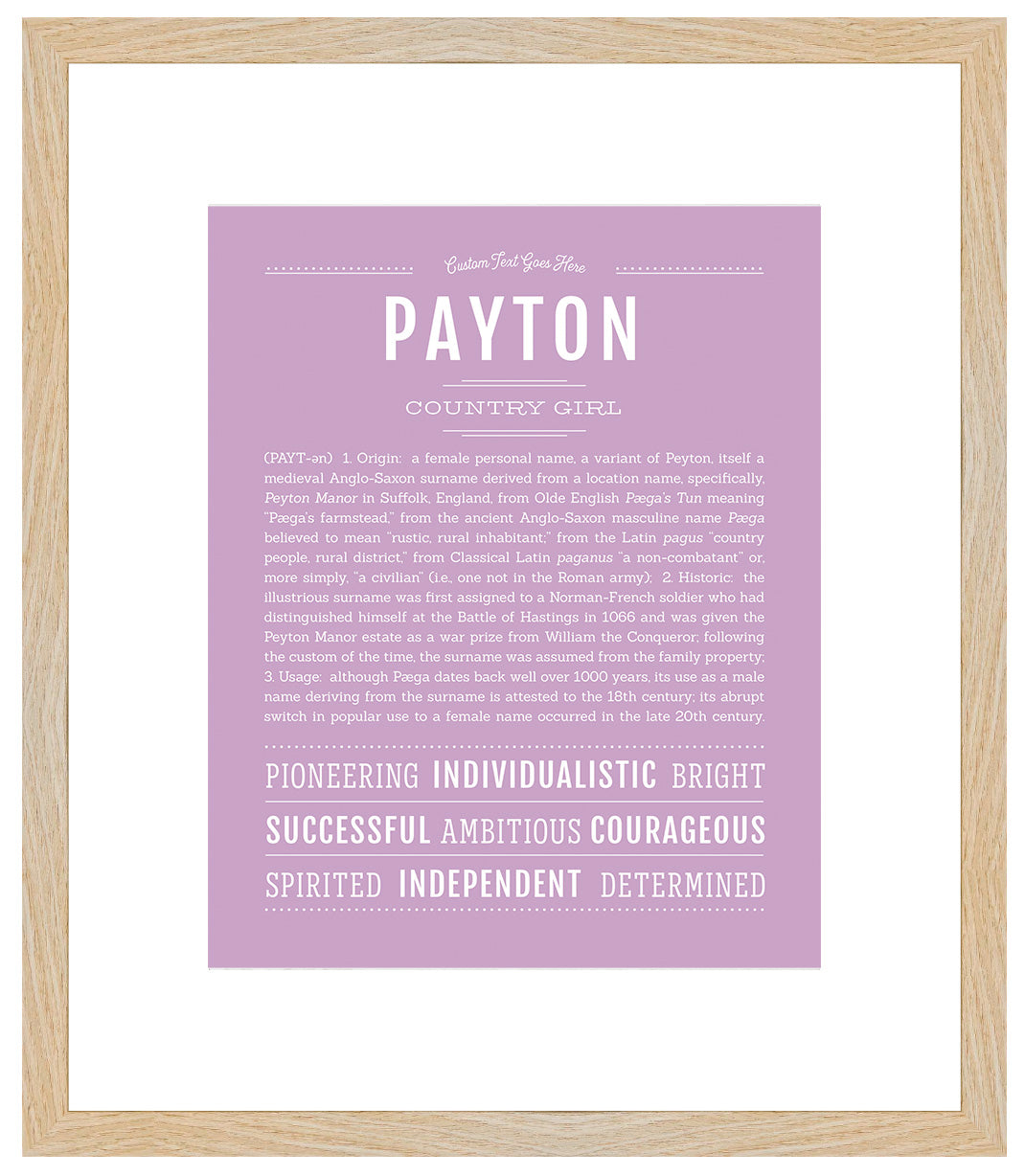 Payton (female) | Name Art Print