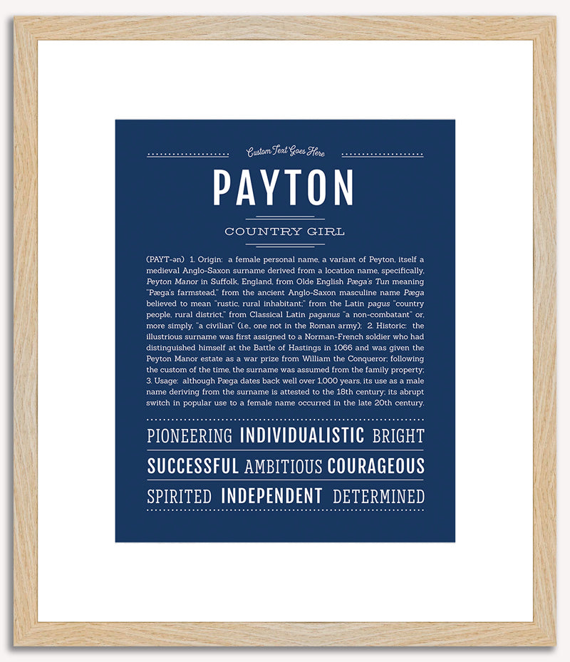 Payton (female) | Name Art Print