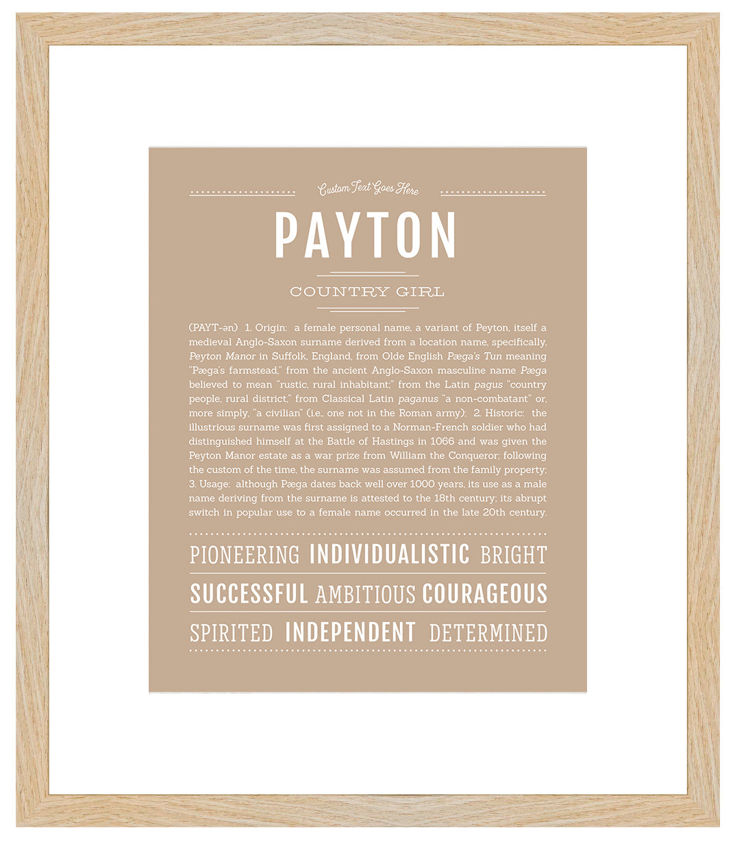 Payton (female) | Name Art Print