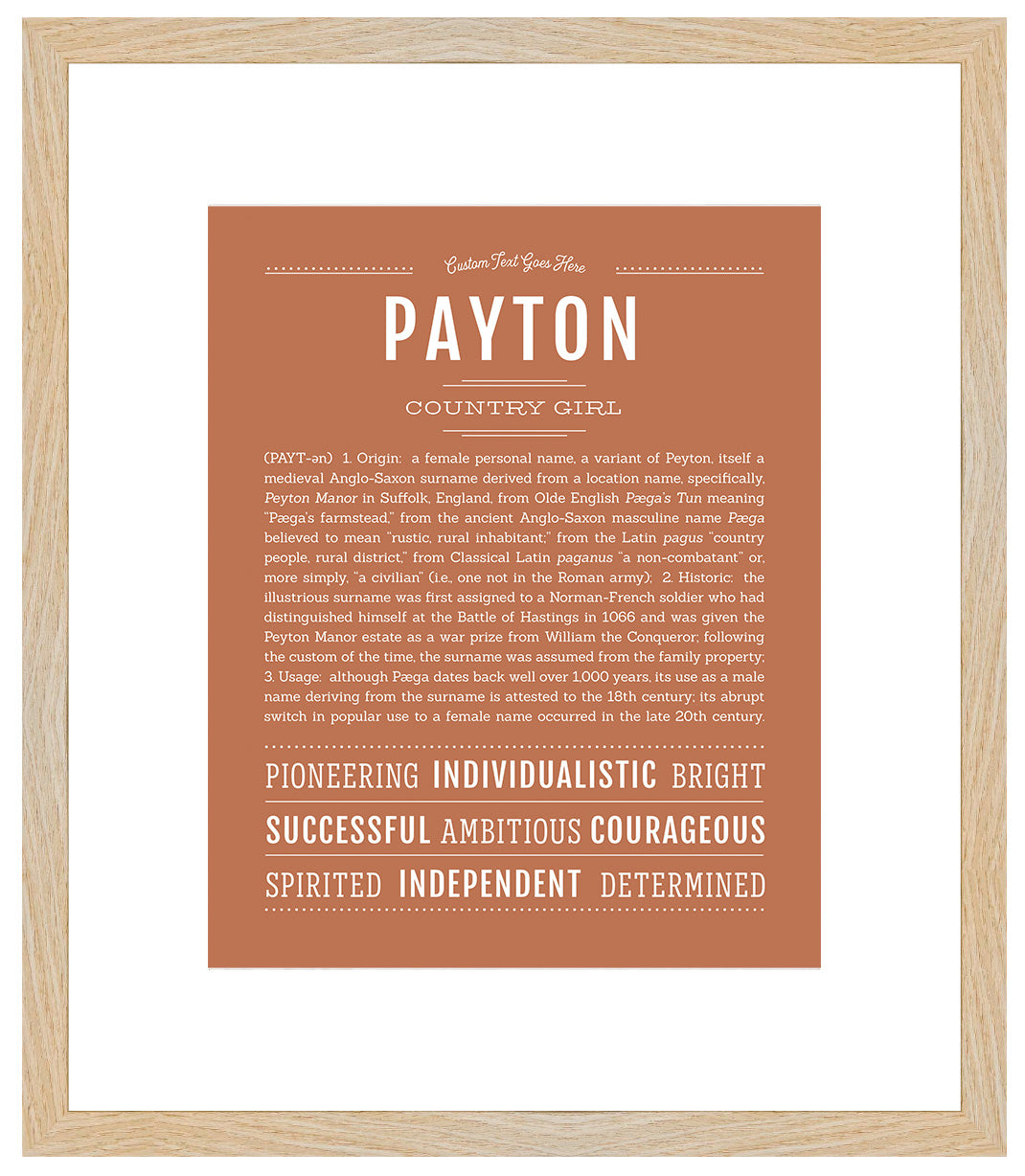 Payton (female) | Name Art Print