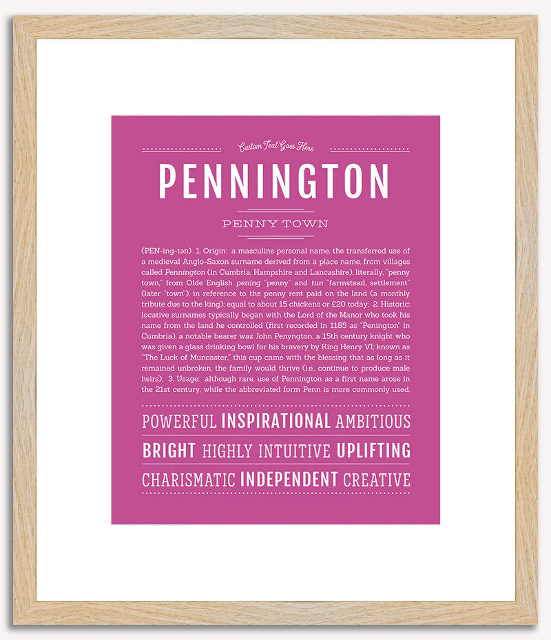 Pennington | Name Art Print