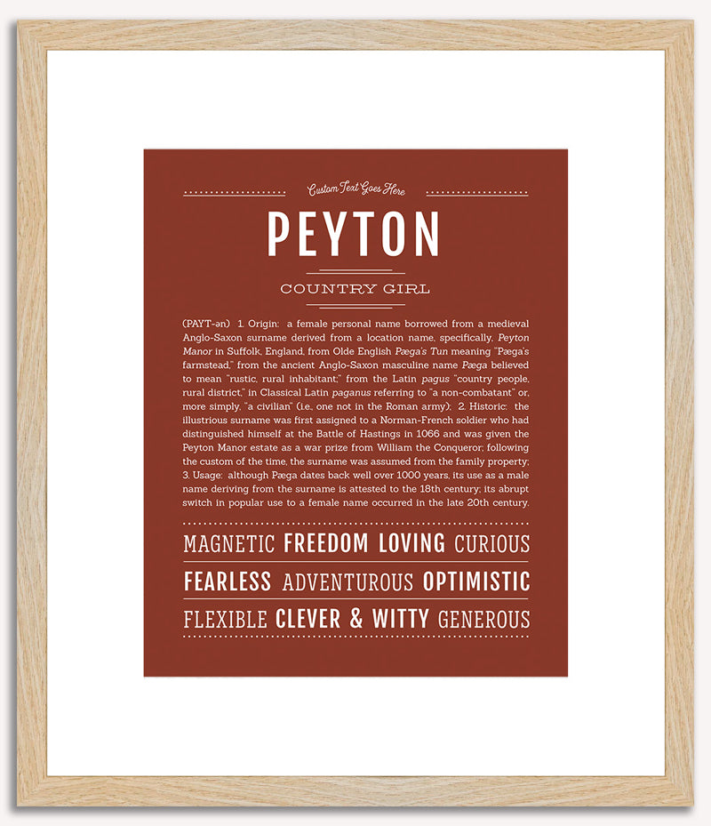 Peyton (female) | Name Art Print