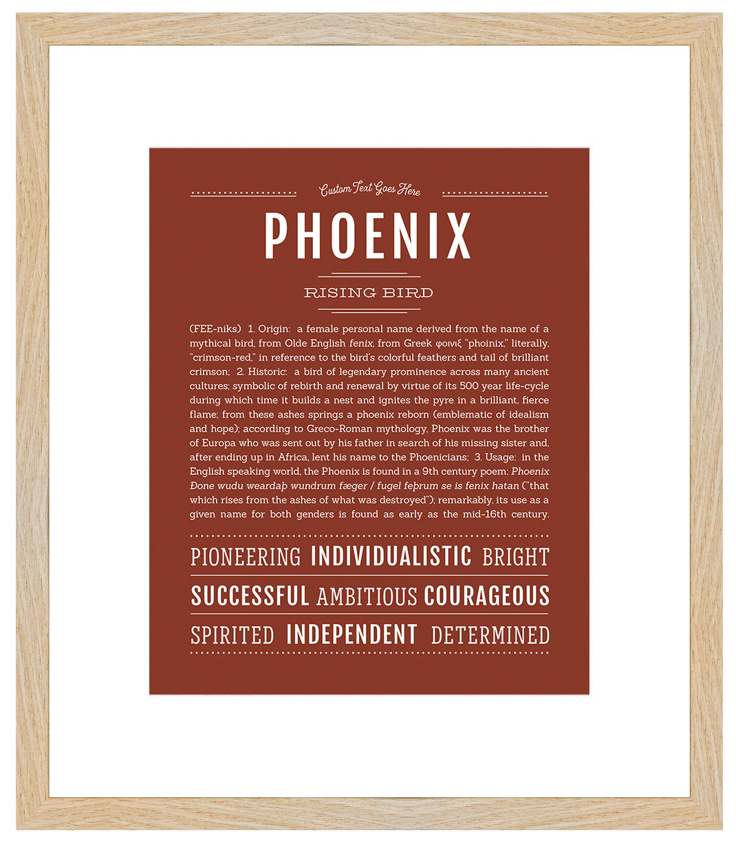 Phoenix (female) | Name Art Print