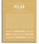 Pilar Personalized Name Meaning Art Prints – Name Stories