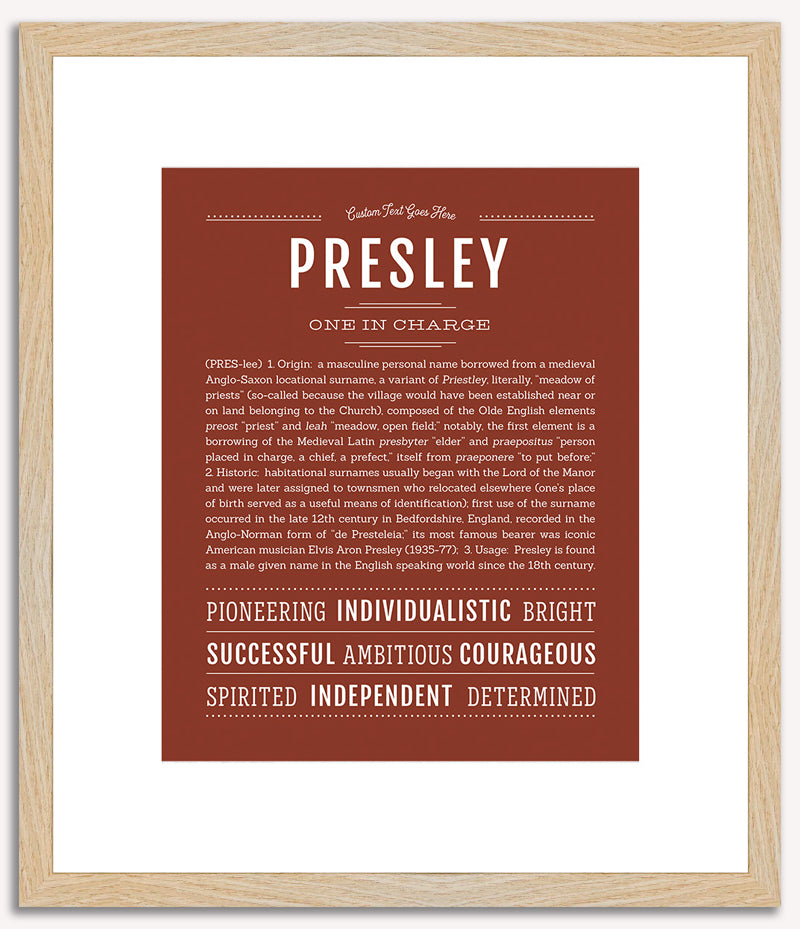 Presley (male) | Name Art Print