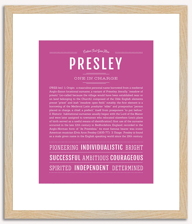 Presley (male) | Name Art Print